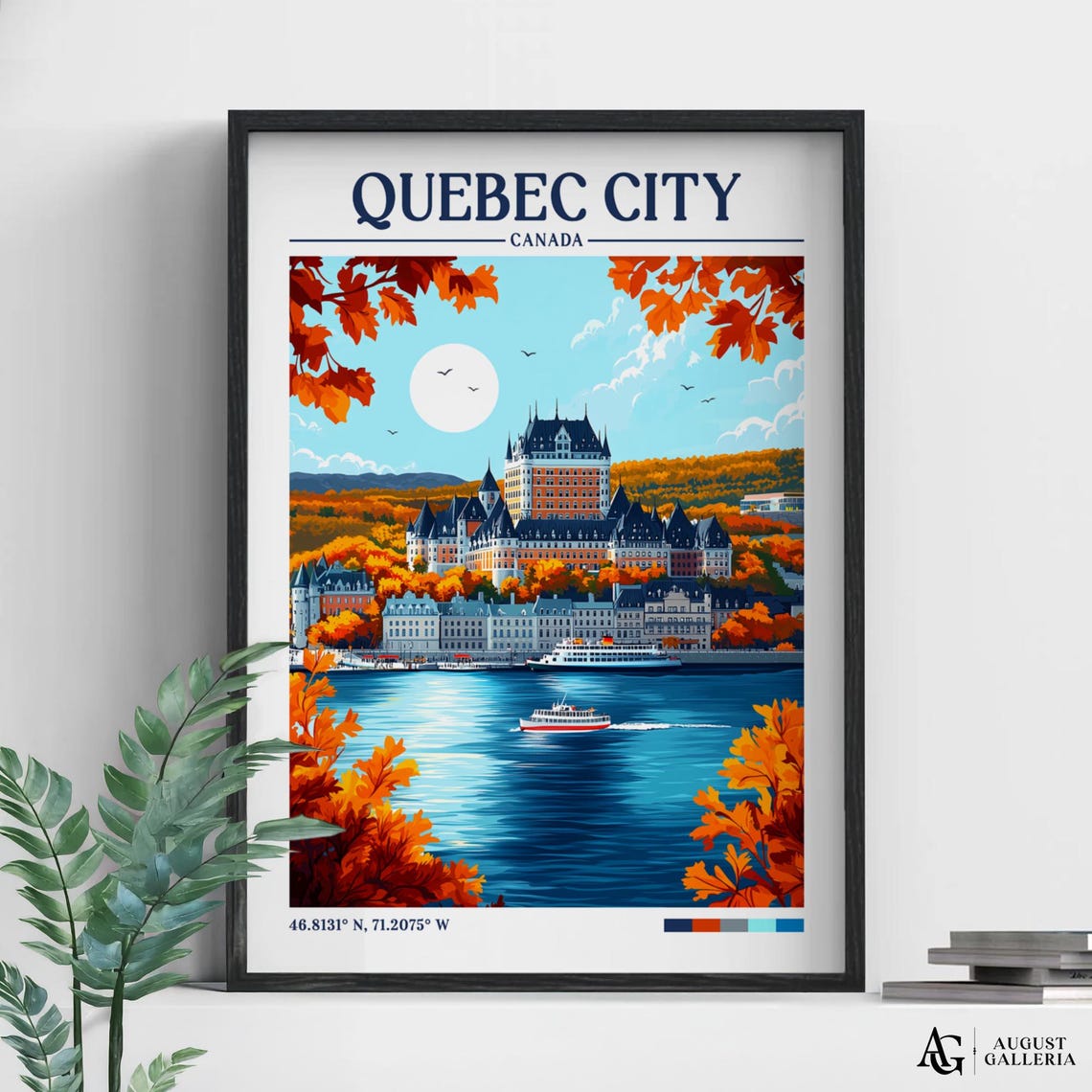 City Retro Travel Print Wall Art Framed Canvas Poster Illustration Wanderlust