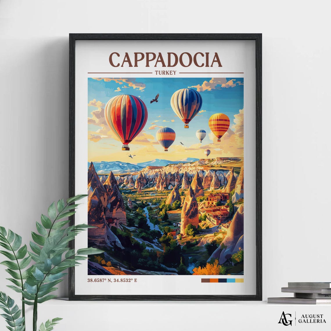 Cappadocia Turkey Hot Air Balloons Fairy Chimneys Travel Poster