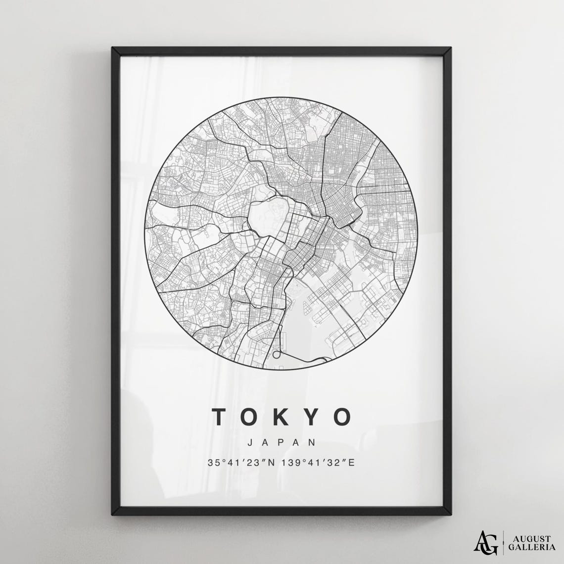 Tokyo Japan Minimalist City Map Poster with Coordinates Artwork