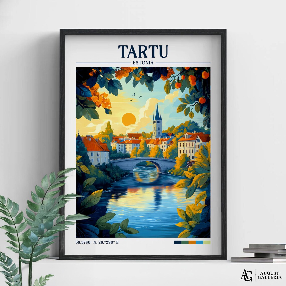 Tartu Estonia Retro Travel Poster, Wanderlust