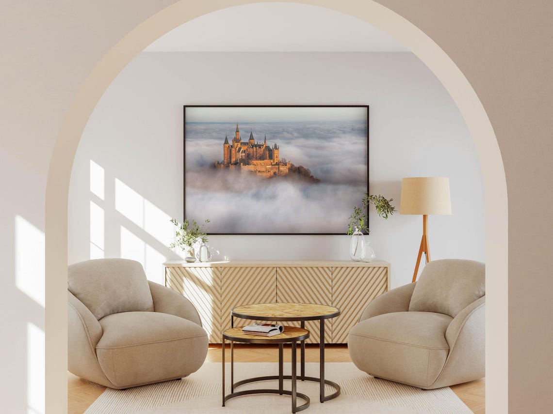 Fairytale Castle Landscape Framed Print Enchanting Castle Art Magical Landscape Magic Castle Decor - Image 2