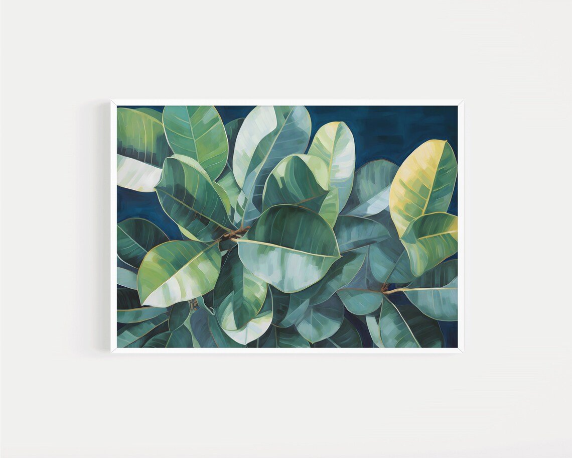 Ficus Leaves Abstract Botanical Art Print, Colorful - Image 3