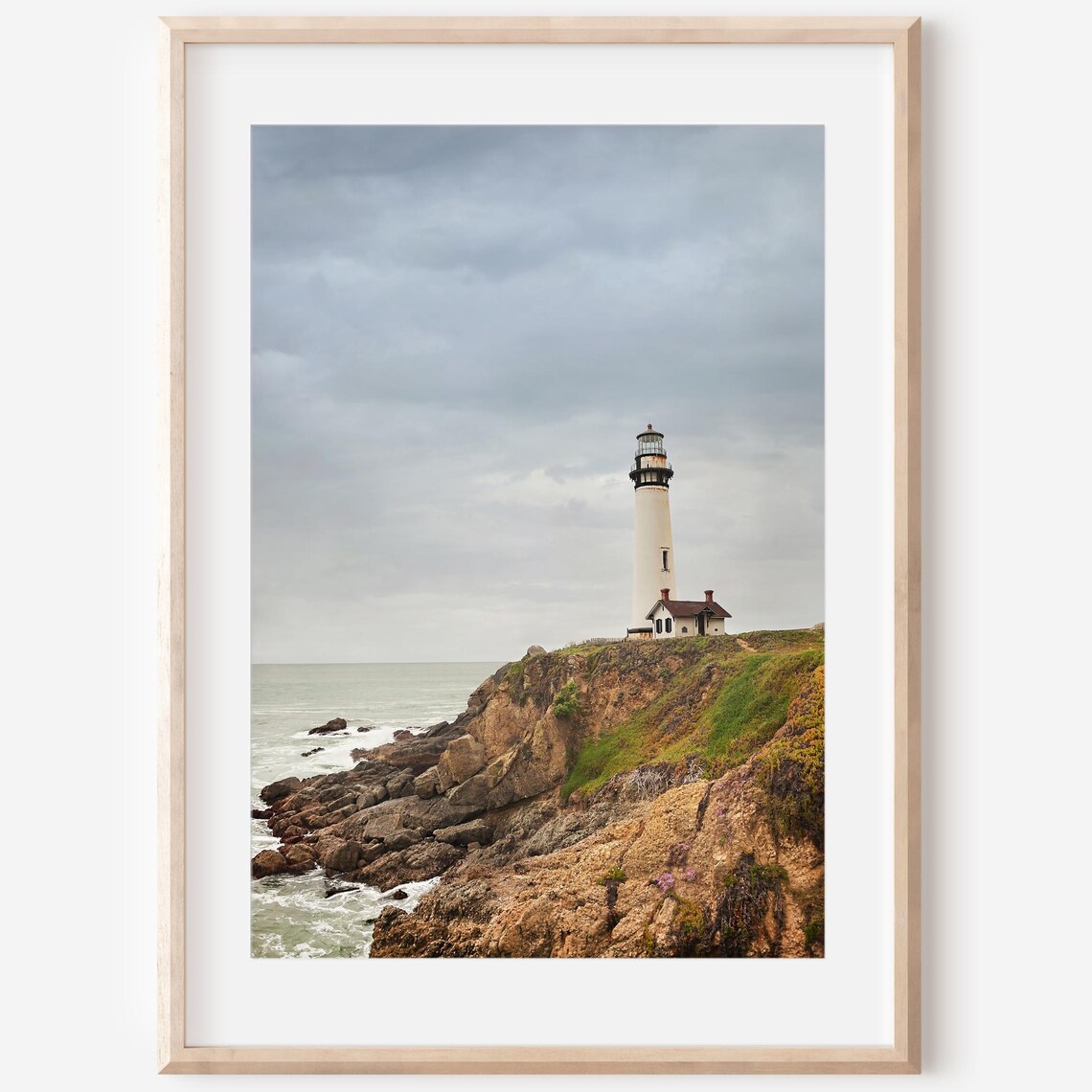 Pigeon Point Lighthouse Coastal Art Print, Nautical Decor