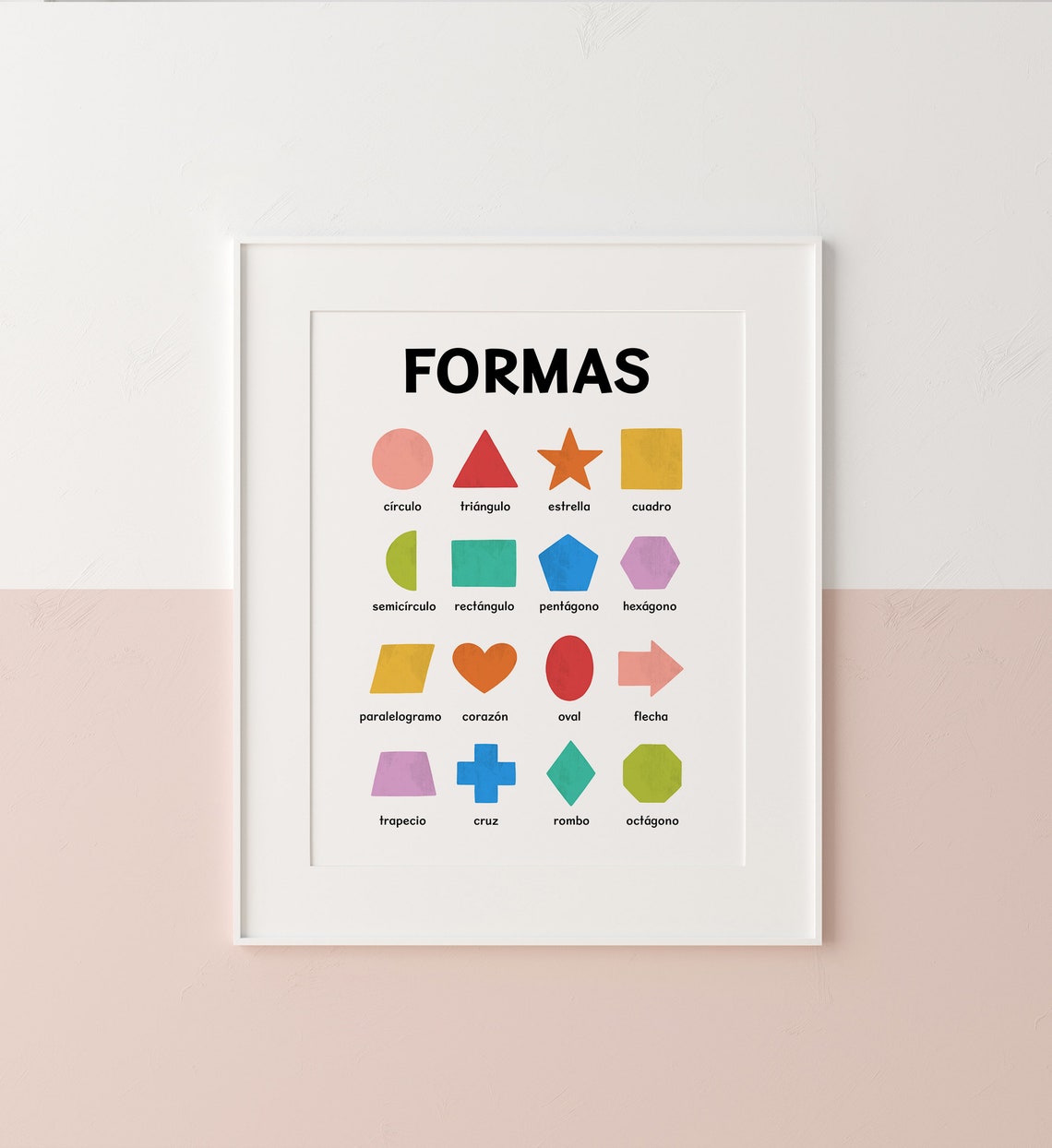Formas Spanish Shapes Chart Kids Educational Nursery Learning Poster - Image 3
