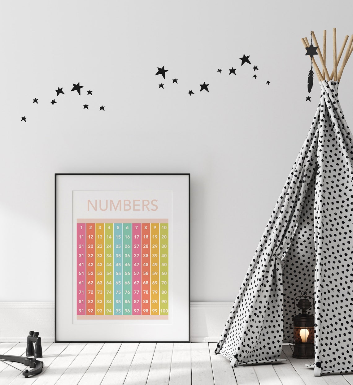 Numbers 1 To 100 Chart Pastel Kids Educational Learning Poster - Image 4