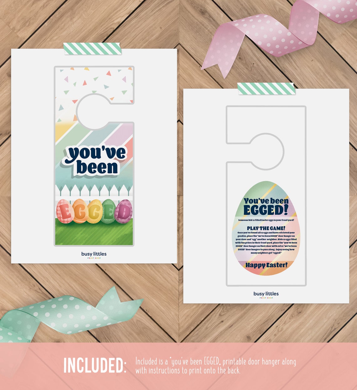 Surprise Egg Hunt Printable Door Hangers Easter Party Game Poster - Image 4