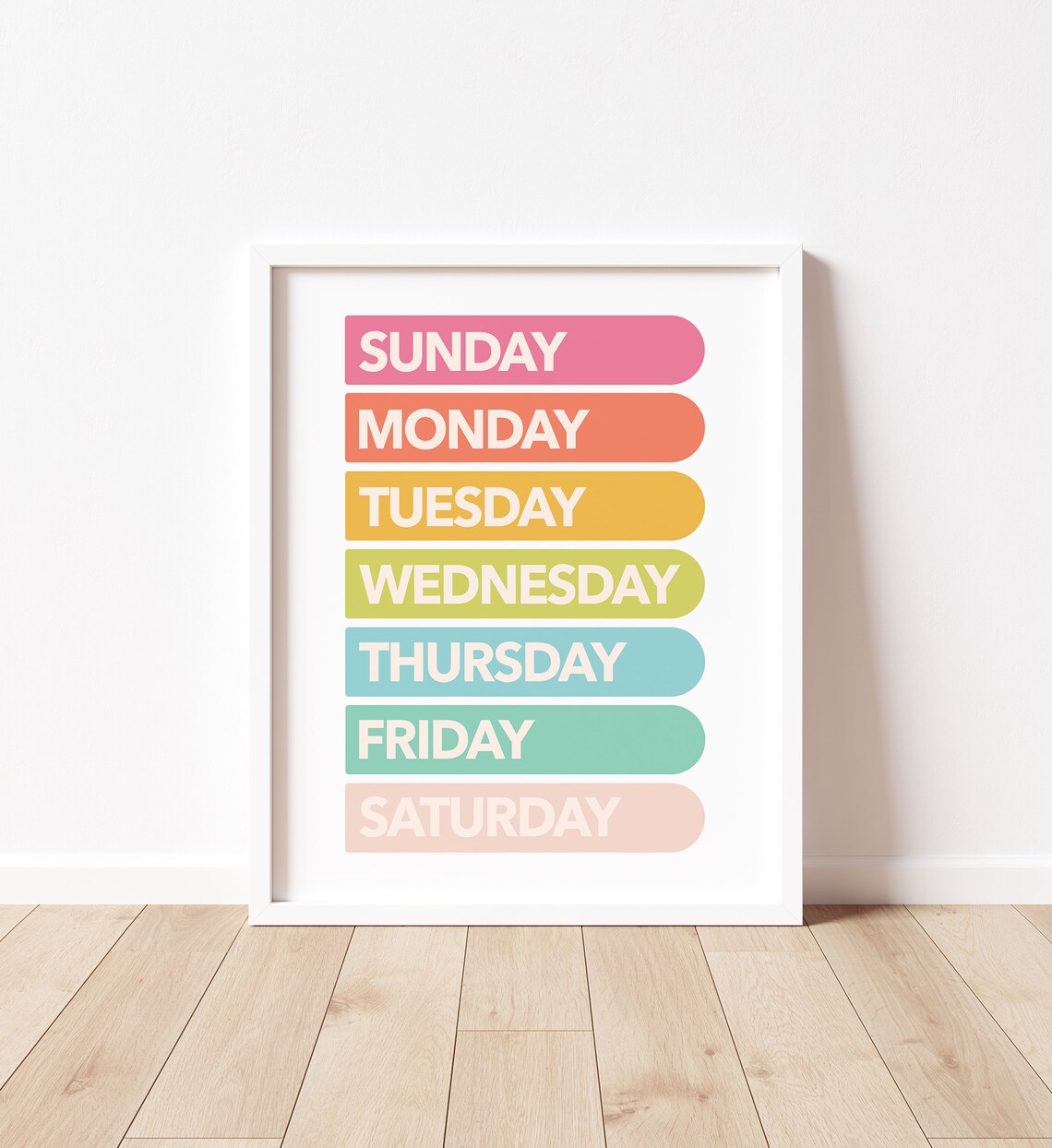 Days Of The Week Educational Pastel Color Kids Learning Poster - Image 3