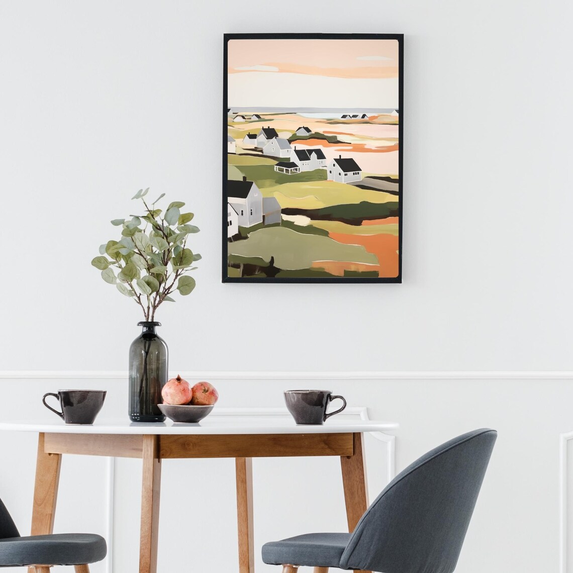 Nantucket Massachusetts Coastal Village Cottages Scene Poster - Image 3