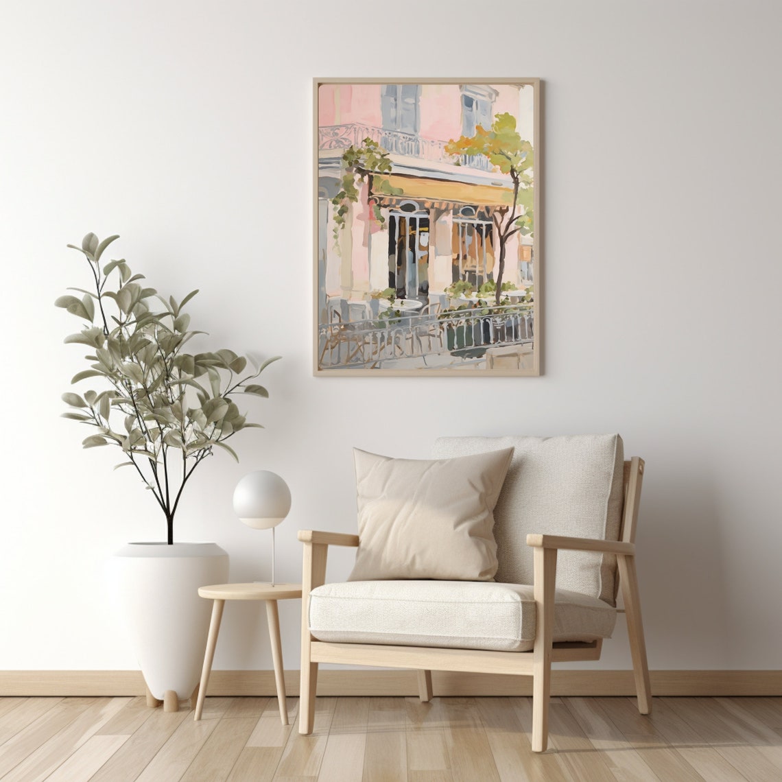 Parisian Cafe Balcony Facade Pastel Impressionist Art Poster - Image 3