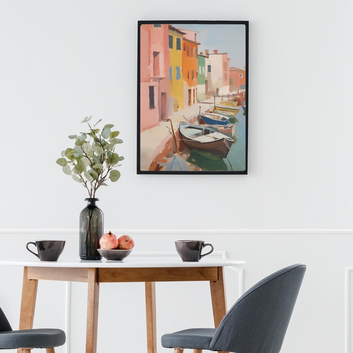Burano Venice Italy Travel Poster, Europe Colorful Houses - Image 3