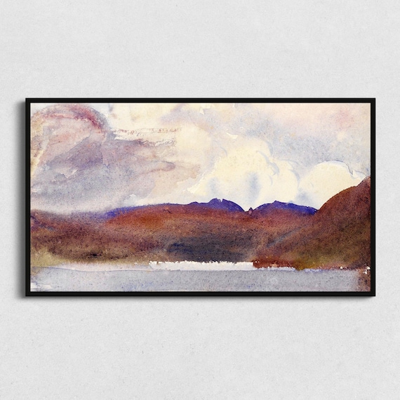Abstract Mountain Landscape Painting Frame Tv Mountain Painting The Frame Tv
