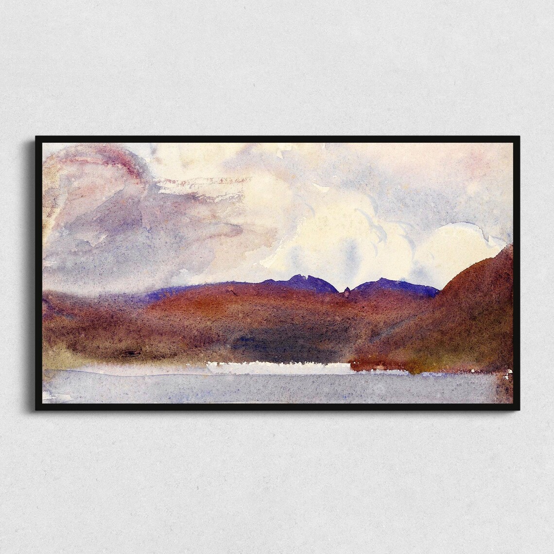 Abstract Mountain Landscape Painting Frame Tv Mountain Painting The Frame Tv