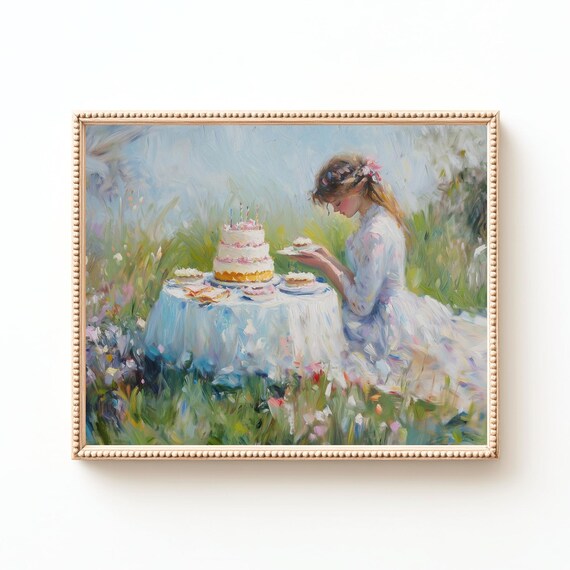 Coquette French Country Birthday Cake Art Print