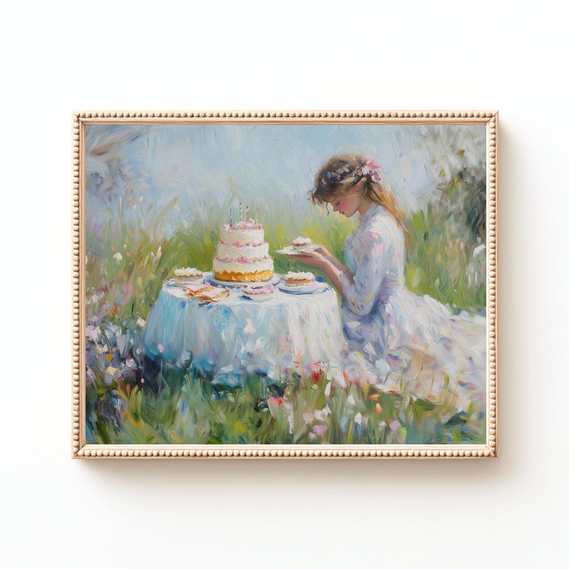 Coquette French Country Birthday Cake Art Print