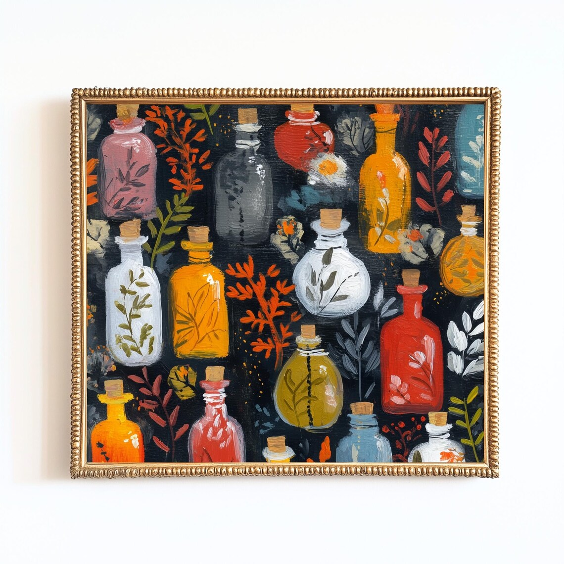 Halloween Apothecary Print, Witch Potion Bottles