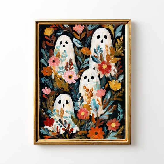 Floral Halloween Print Dark Moody Fall Decor