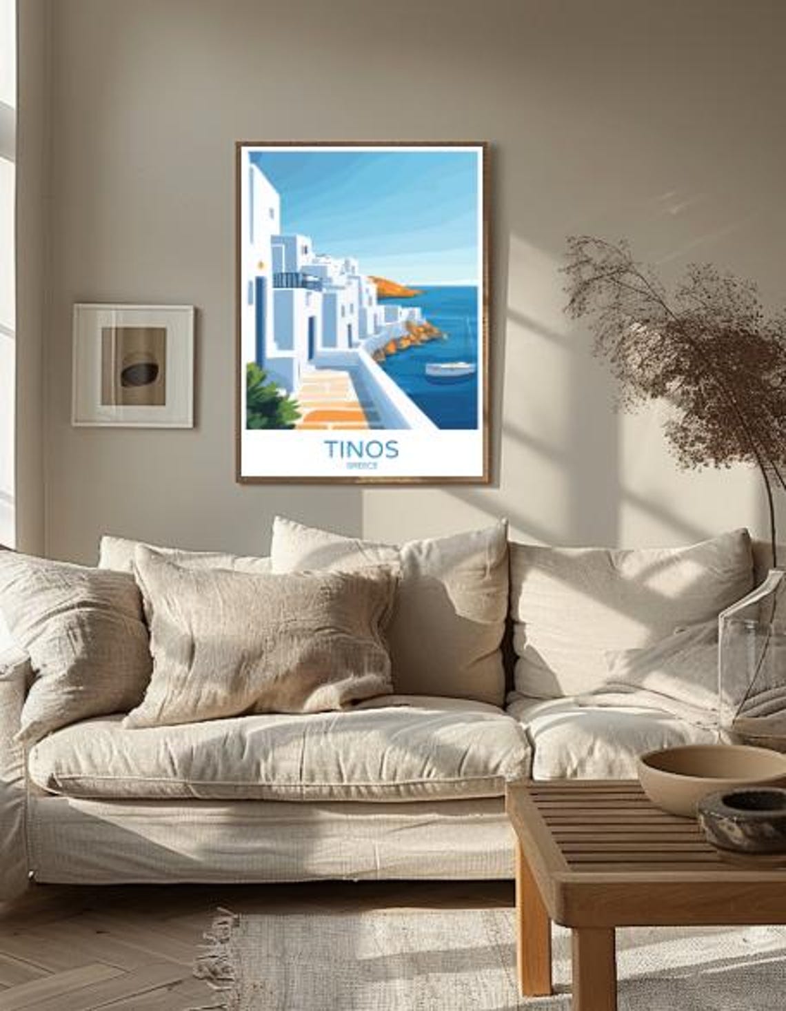 Tinos Greece Whitewashed Village Seaside Lane Island Travel Poster - Image 2