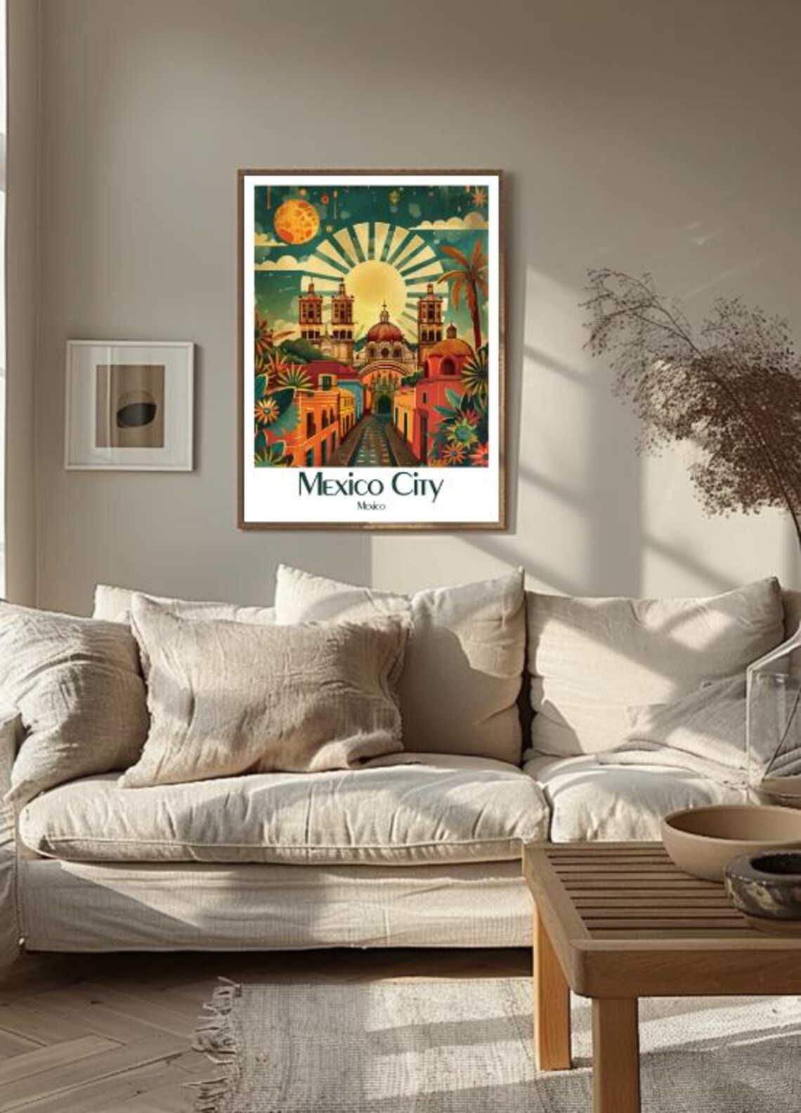Colorful Mexico City Cathedral Street Under a Radiant Sun Poster - Image 3