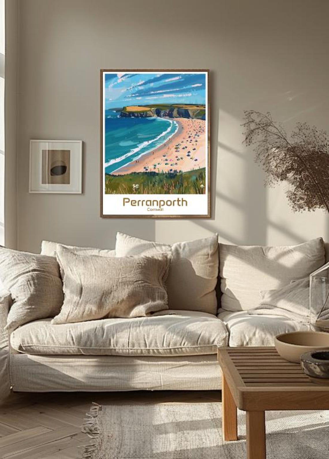 Perranporth Cornwall Golden Beach Cliffs Summer Travel Poster - Image 3
