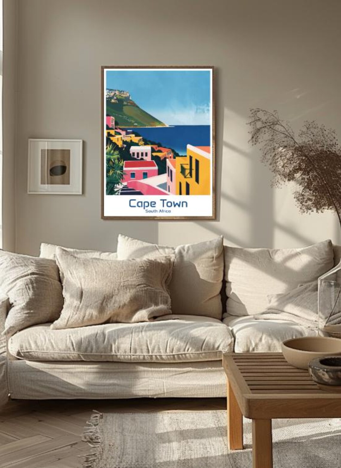 Cape Town South Africa Travel Poster Table Mountain Coastal Village - Image 3