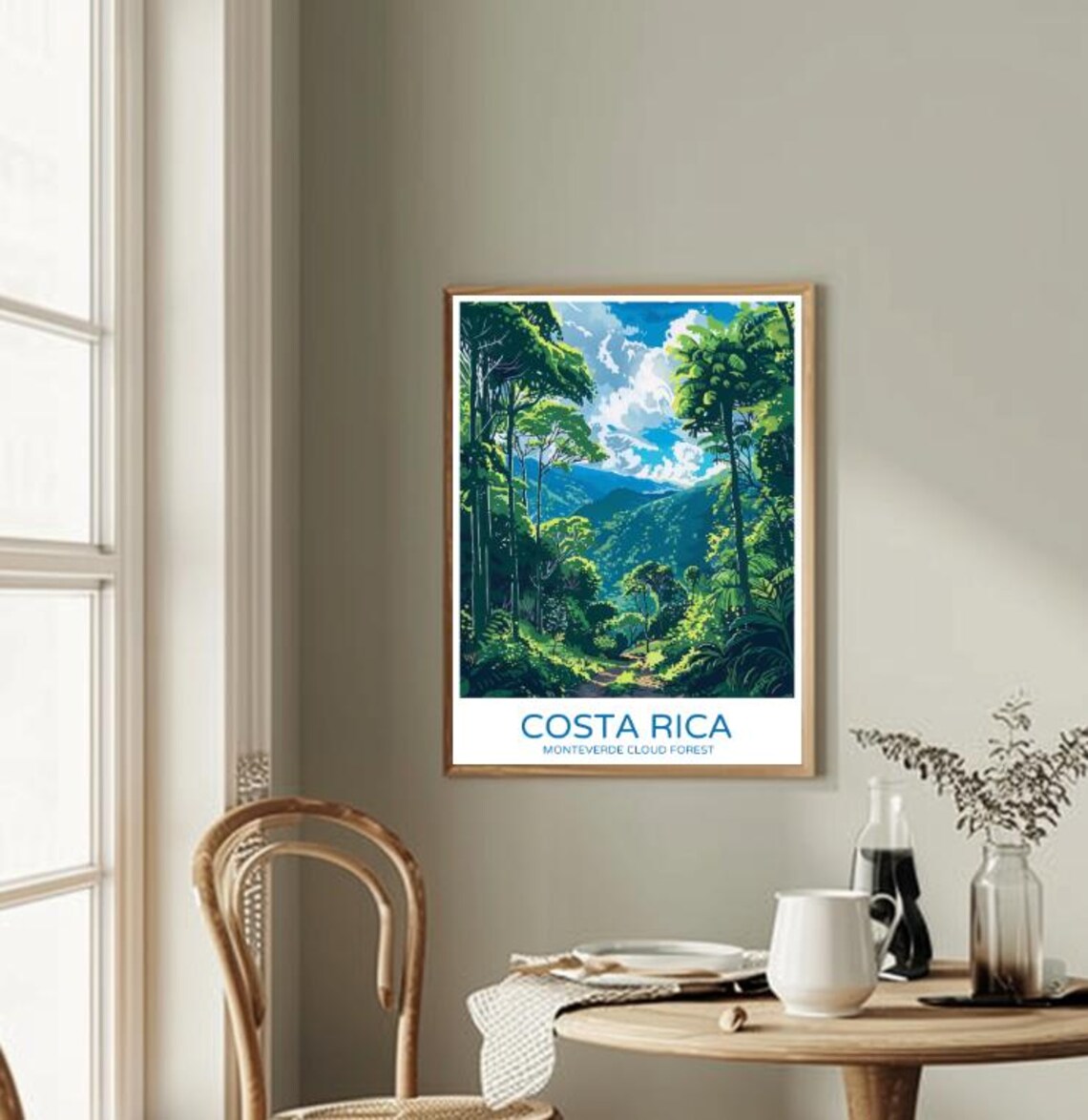 Costa Rica Monteverde Cloud Forest Vintage Travel Poster Art - Image 2