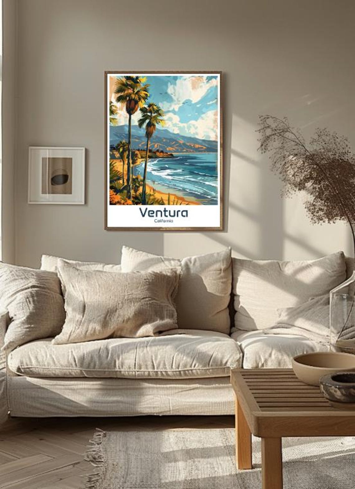 Ventura California Beach Palms Waves Coastal Sunset Travel Poster - Image 3