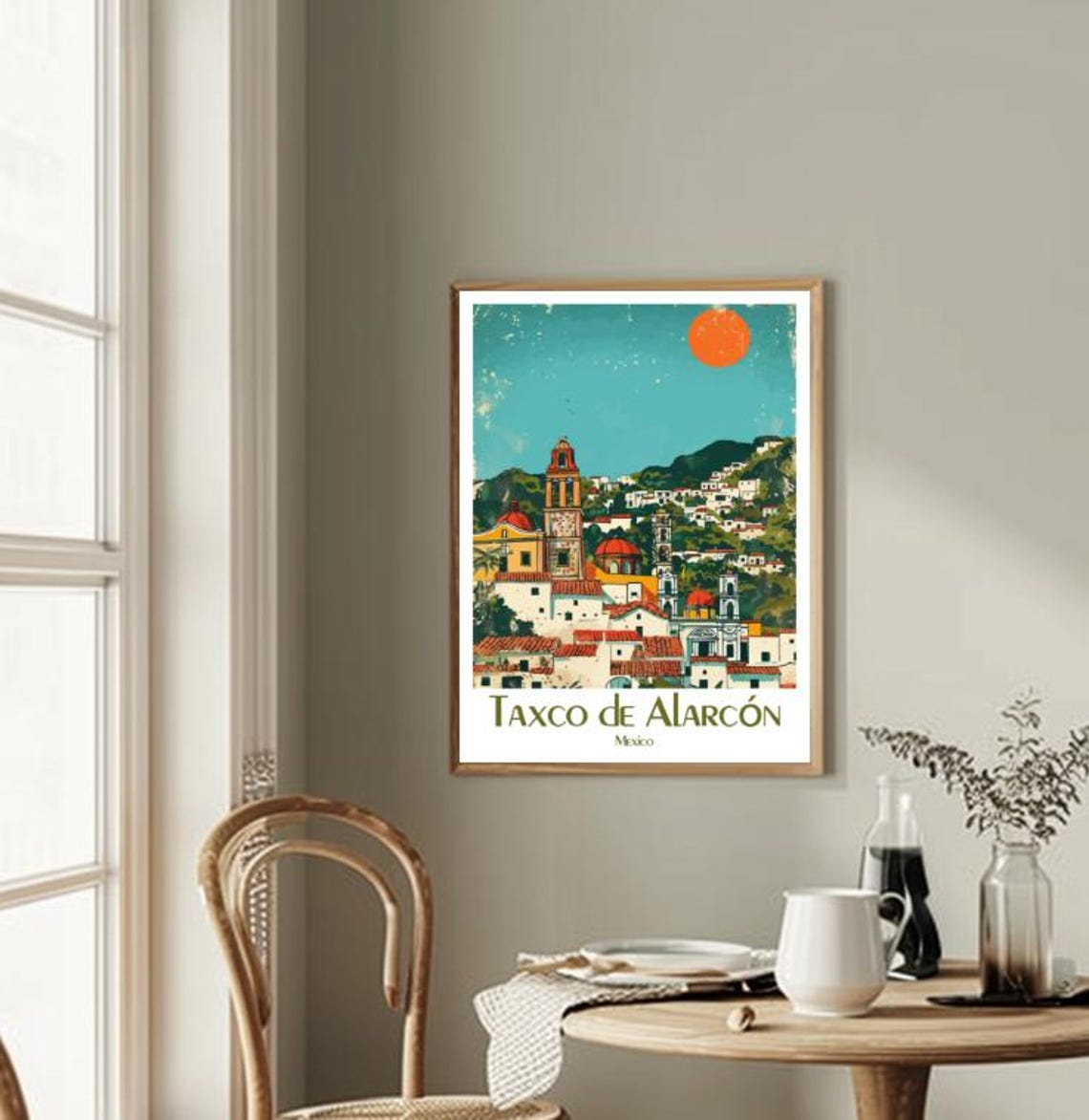 Taxco de Alarcón Colonial Hillside Town Sunset Mexico Travel Poster - Image 2