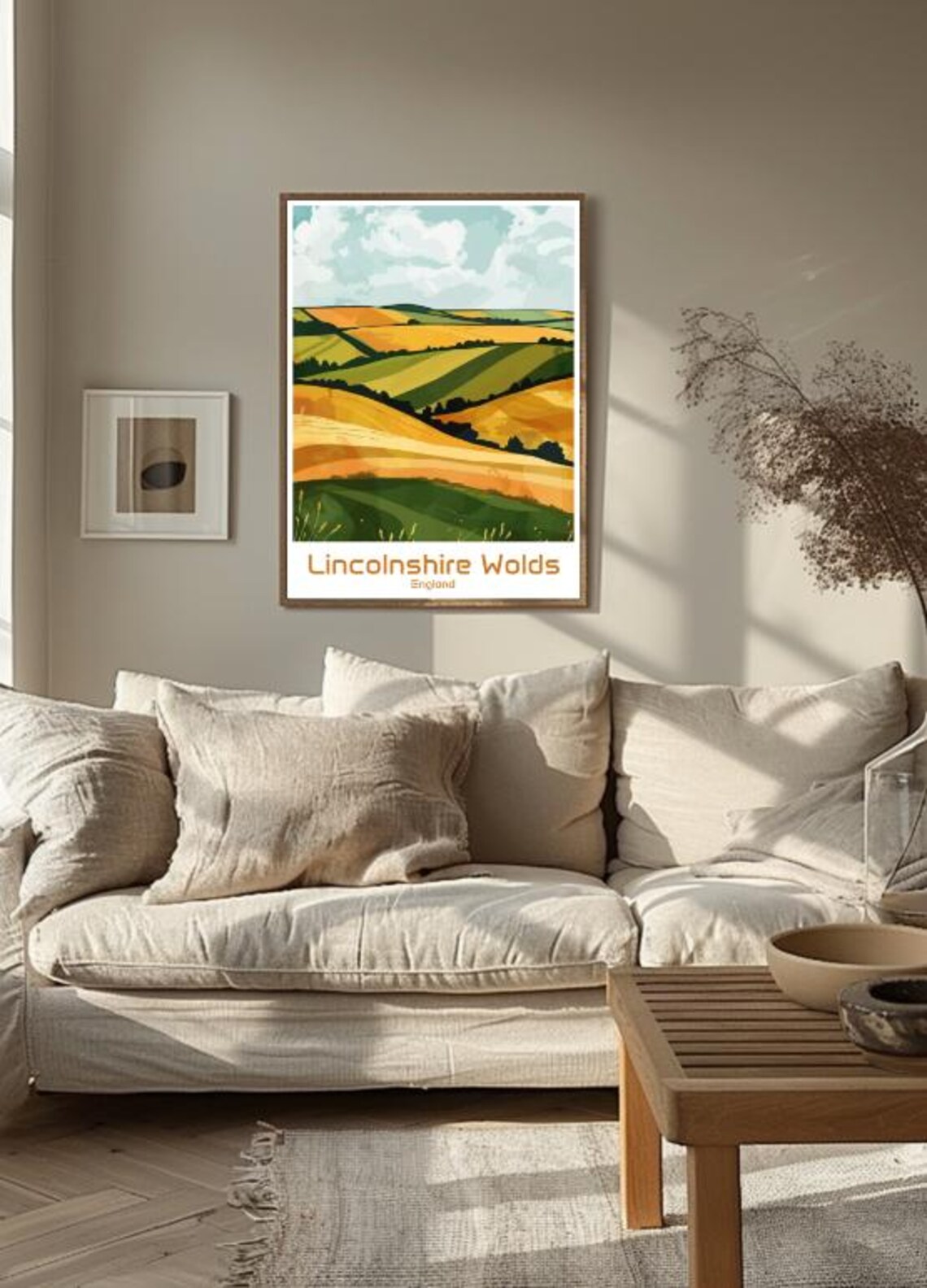 Lincolnshire Wolds England Rolling Farmland Hills Travel Poster - Image 3