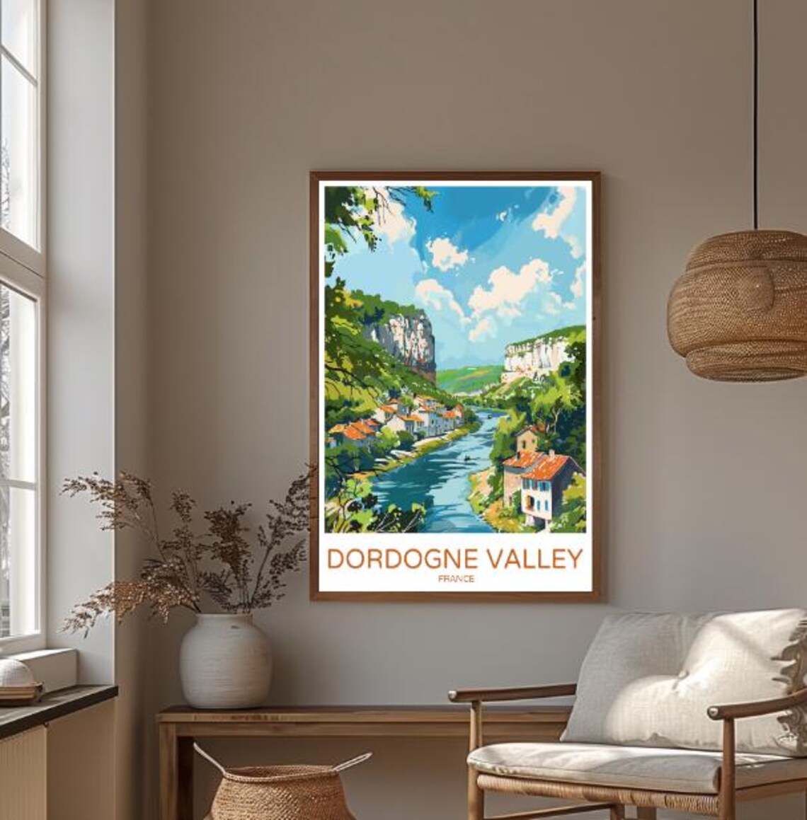Dordogne Valley France Travel Poster With River And Village Landscape - Image 3