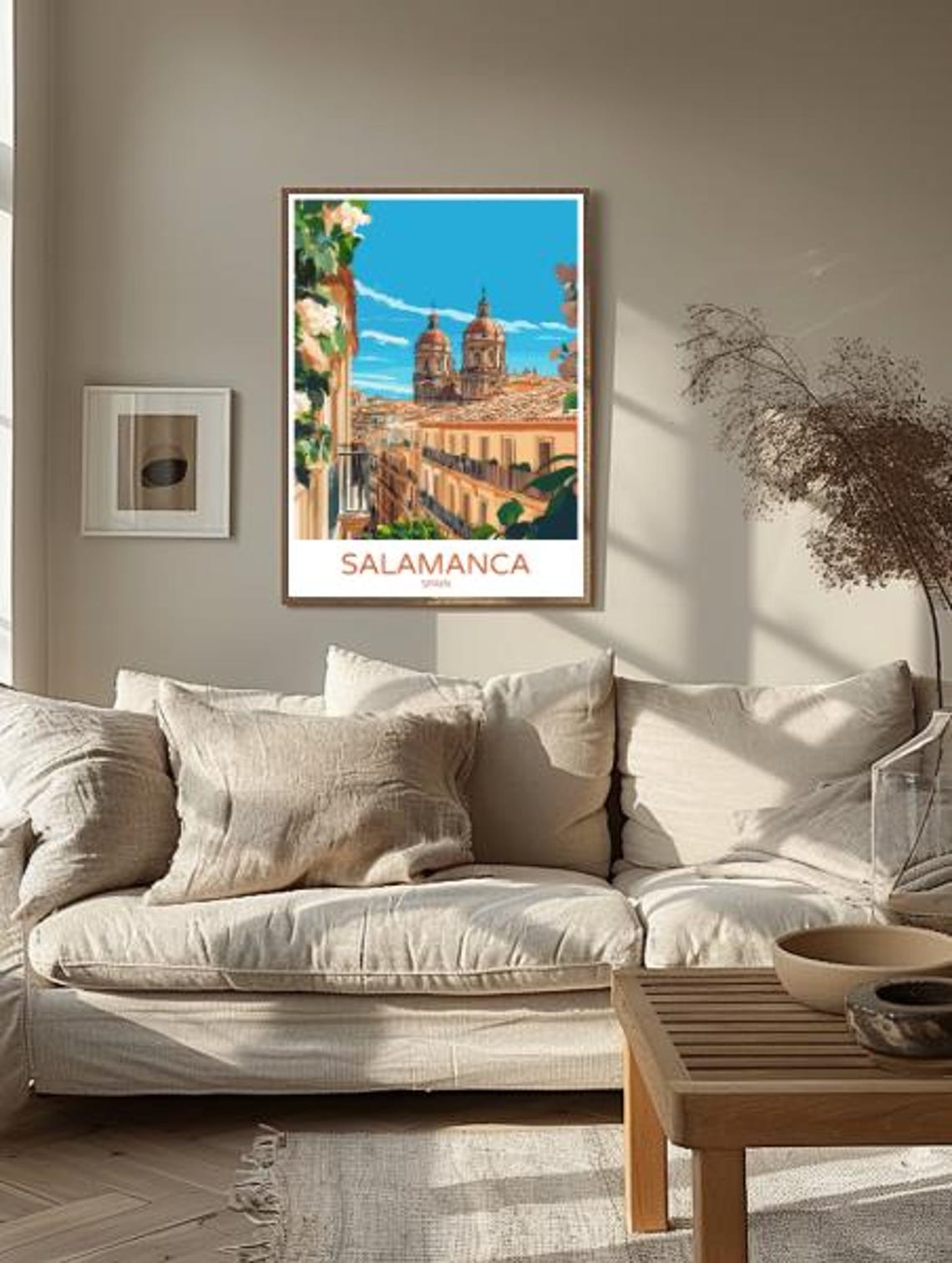 Salamanca Spain Travel Poster Golden Old Town and Twin Domes - Image 2