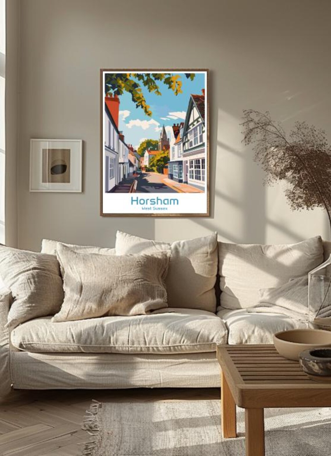 Horsham West Sussex Quaint English Market Town Travel Scene Poster - Image 3