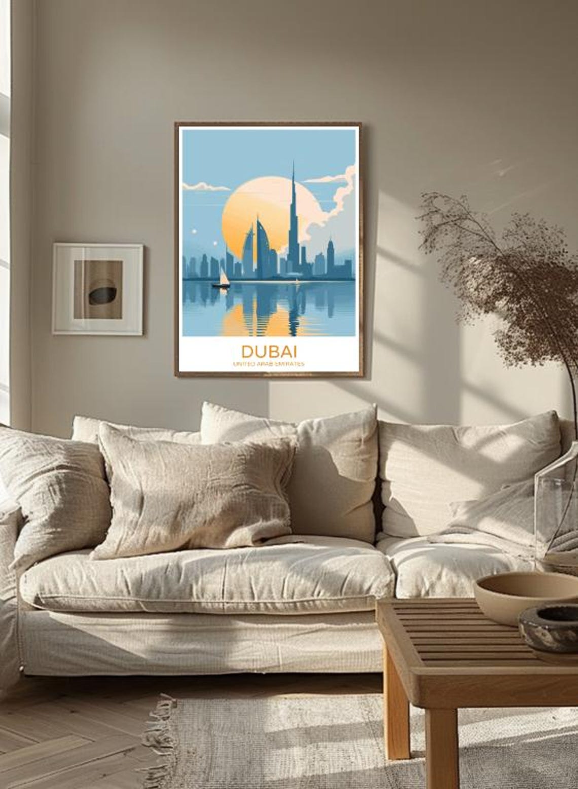 Dubai United Arab Emirates Skyline Burj Khalifa Travel Poster Gift - Image 3