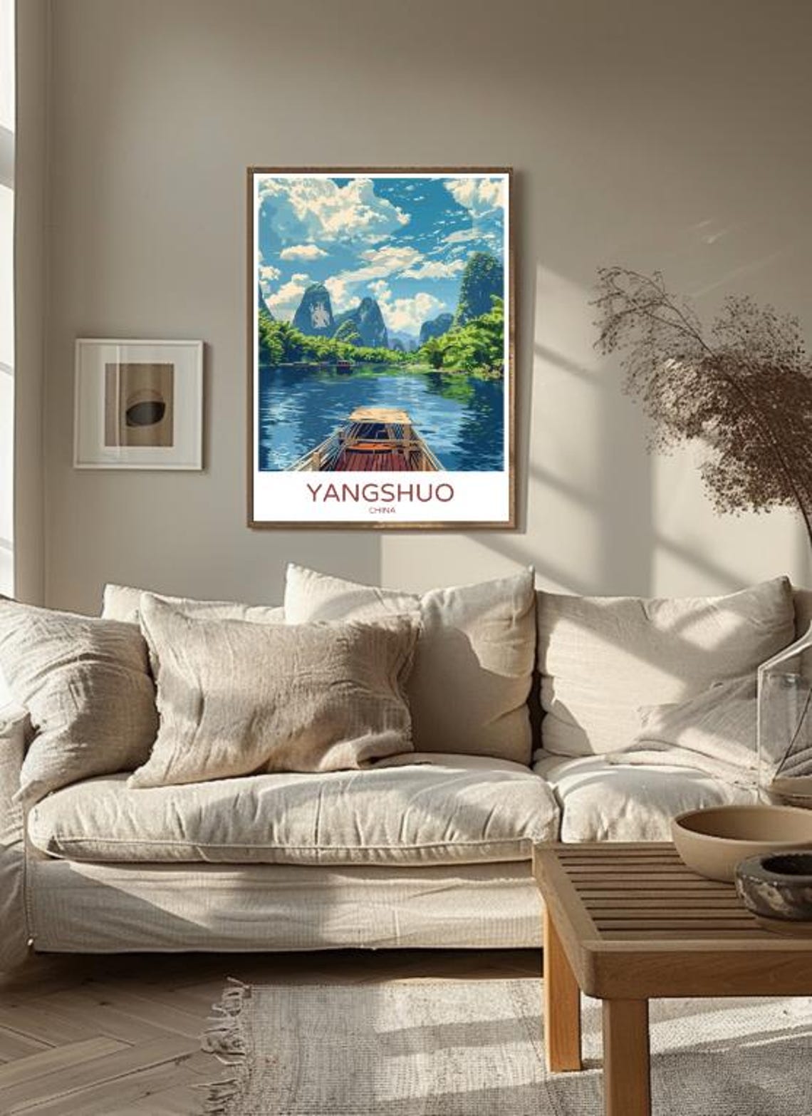 Yangshuo China Karst Mountains River Vintage Travel Poster Art - Image 3