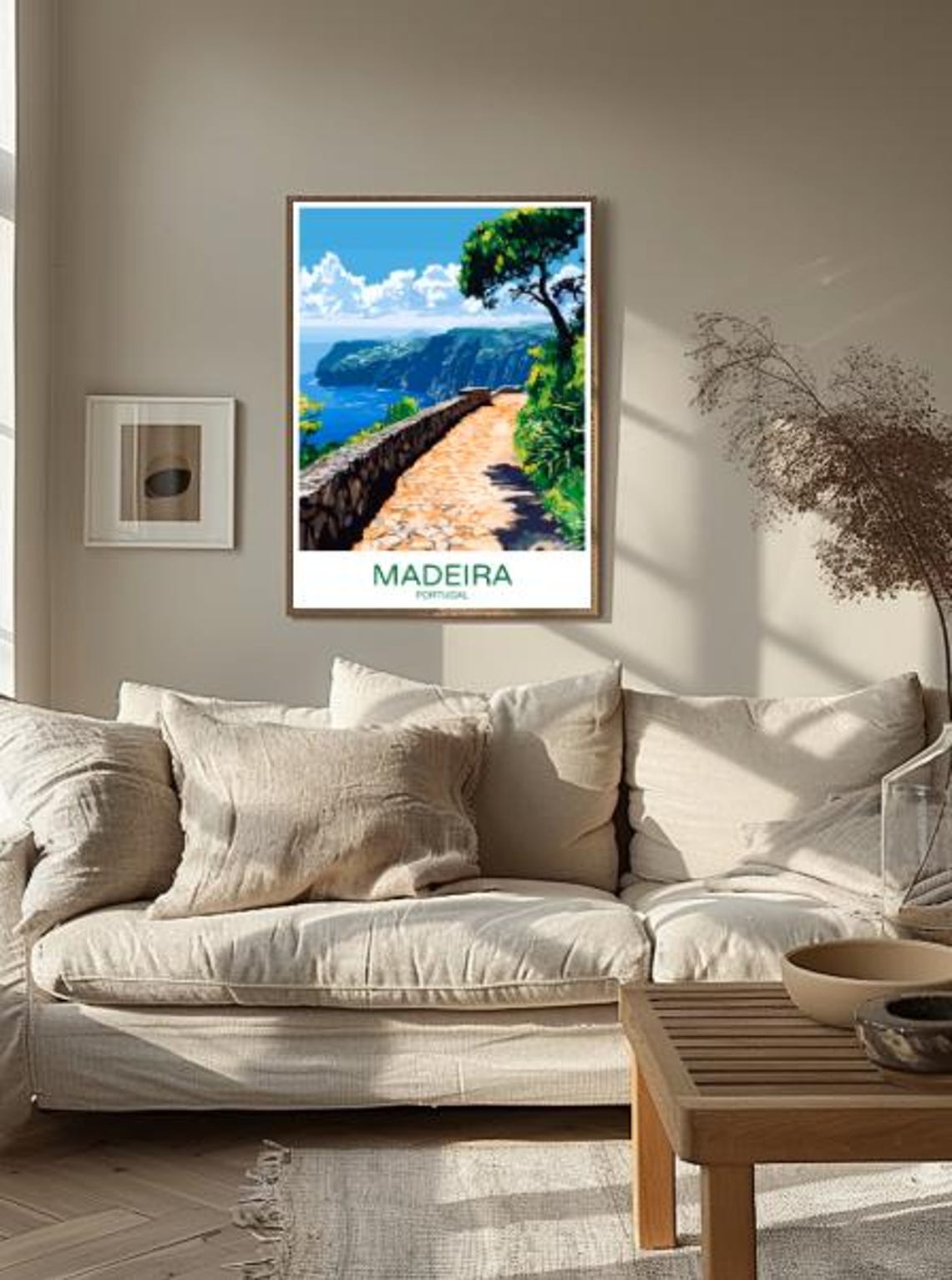 Madeira Portugal Ocean Cliffside Cobblestone Path Coast Travel Poster - Image 2