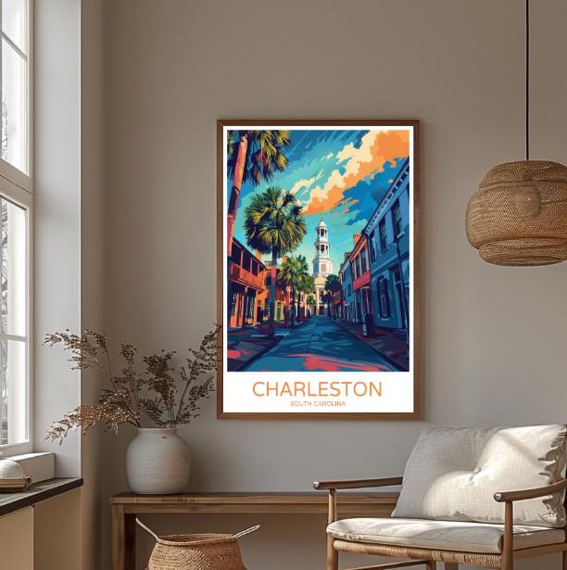 Charleston South Carolina Historic Street Vintage Travel Poster - Image 3