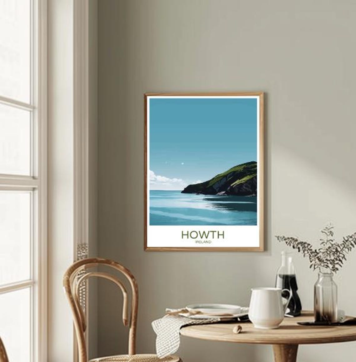 Howth Ireland Coastal Cliffs And Calm Sea Headland Travel Poster - Image 2