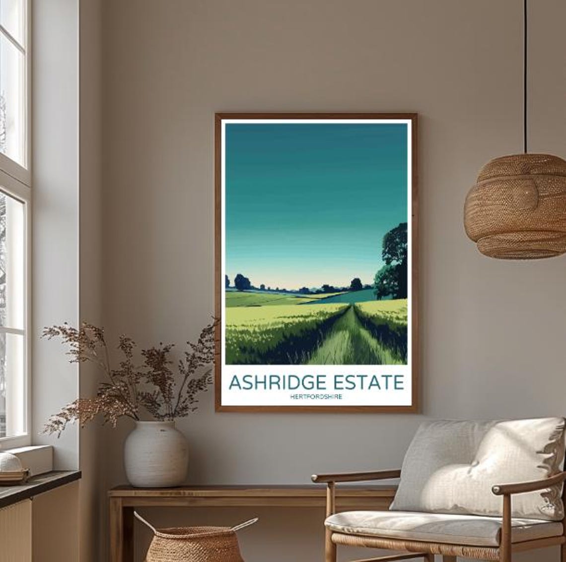 Ashridge Estate Hertfordshire Travel Poster Scenic English Countryside Wall Art Nature Landscape Print British Estate Decor - Image 3