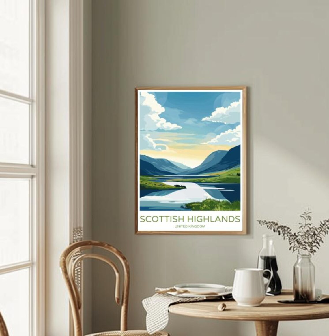 Scottish Highlands United Kingdom Scenic Loch Vintage Travel Poster - Image 3
