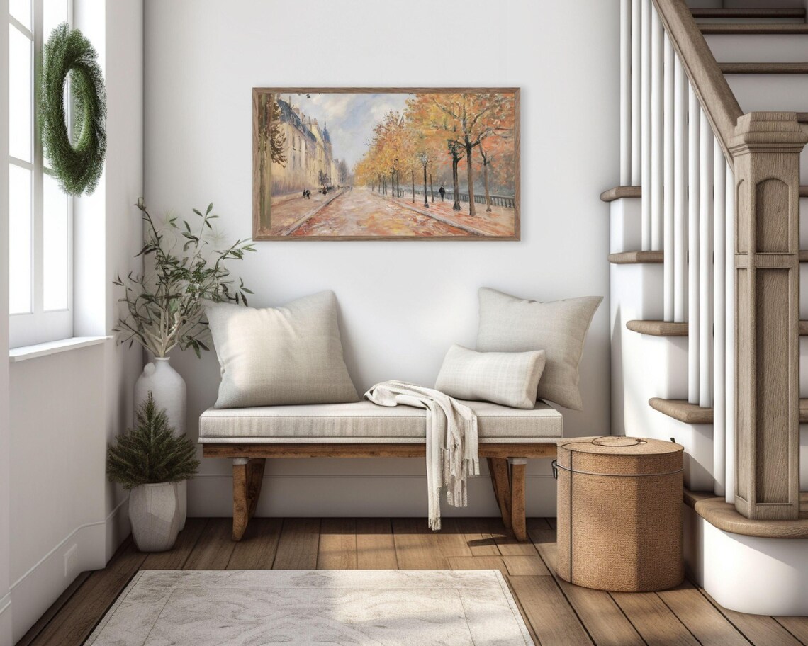 Fall Trees In Paris Vintage Style Art Print - Image 2