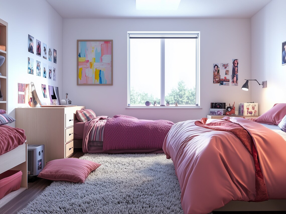 Abstract Pastel Preppy Print Dorm Room Wall Art Acrylic Painting Trendy Teen Girl Decor Colorful Girly Modern Poster - Image 2