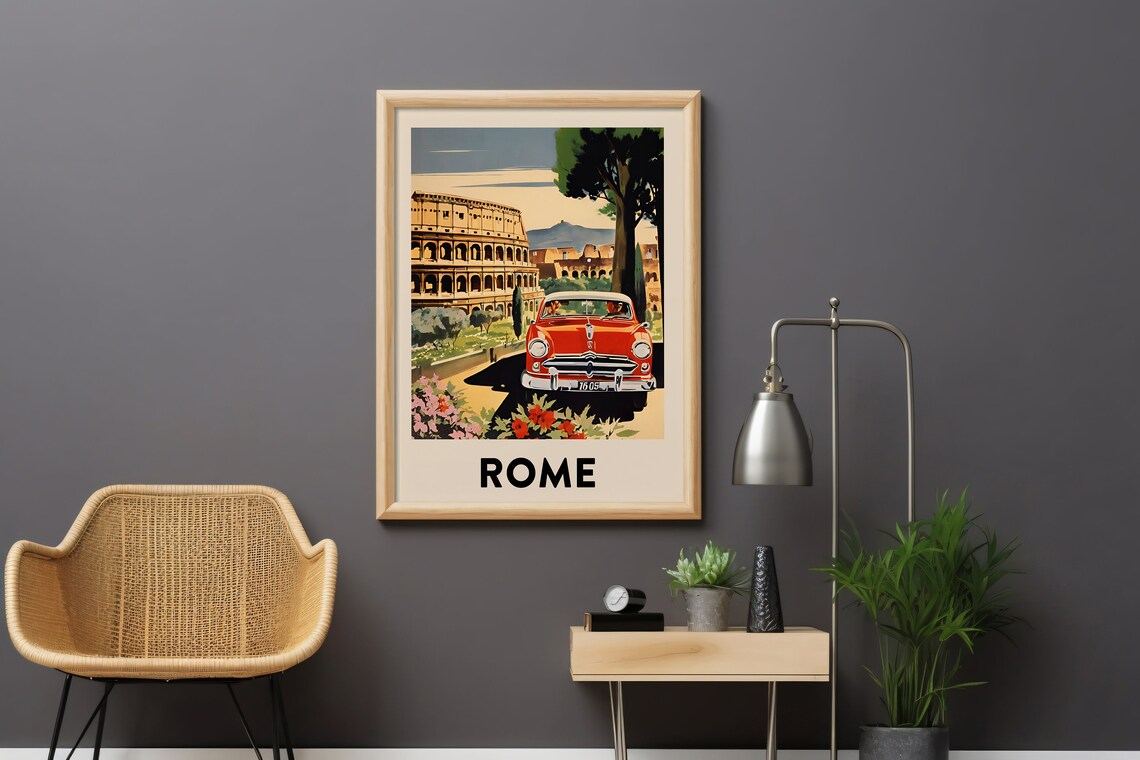 Rome Travel Poster, Vintage Mid-Century Italy - Image 3