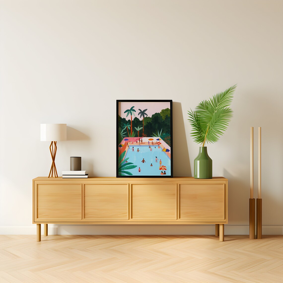 Jungle Pool Party Minimalist Travel Poster - Image 3