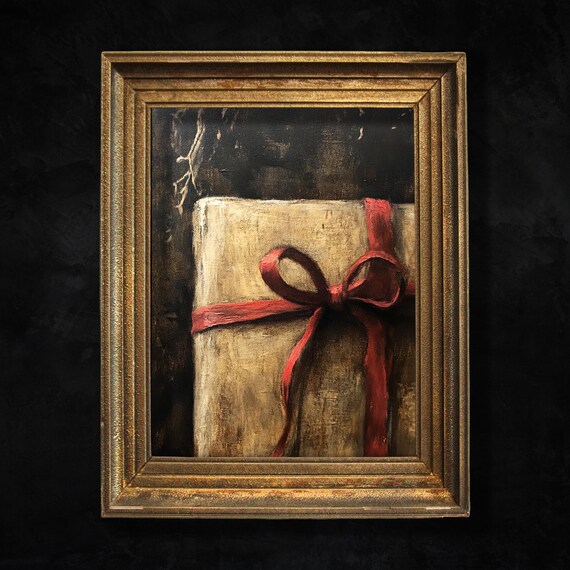Moody Vintage Christmas Gift Holiday Wall Art Seasonal Dark Cottagecore Decor Rustic Christmas Print