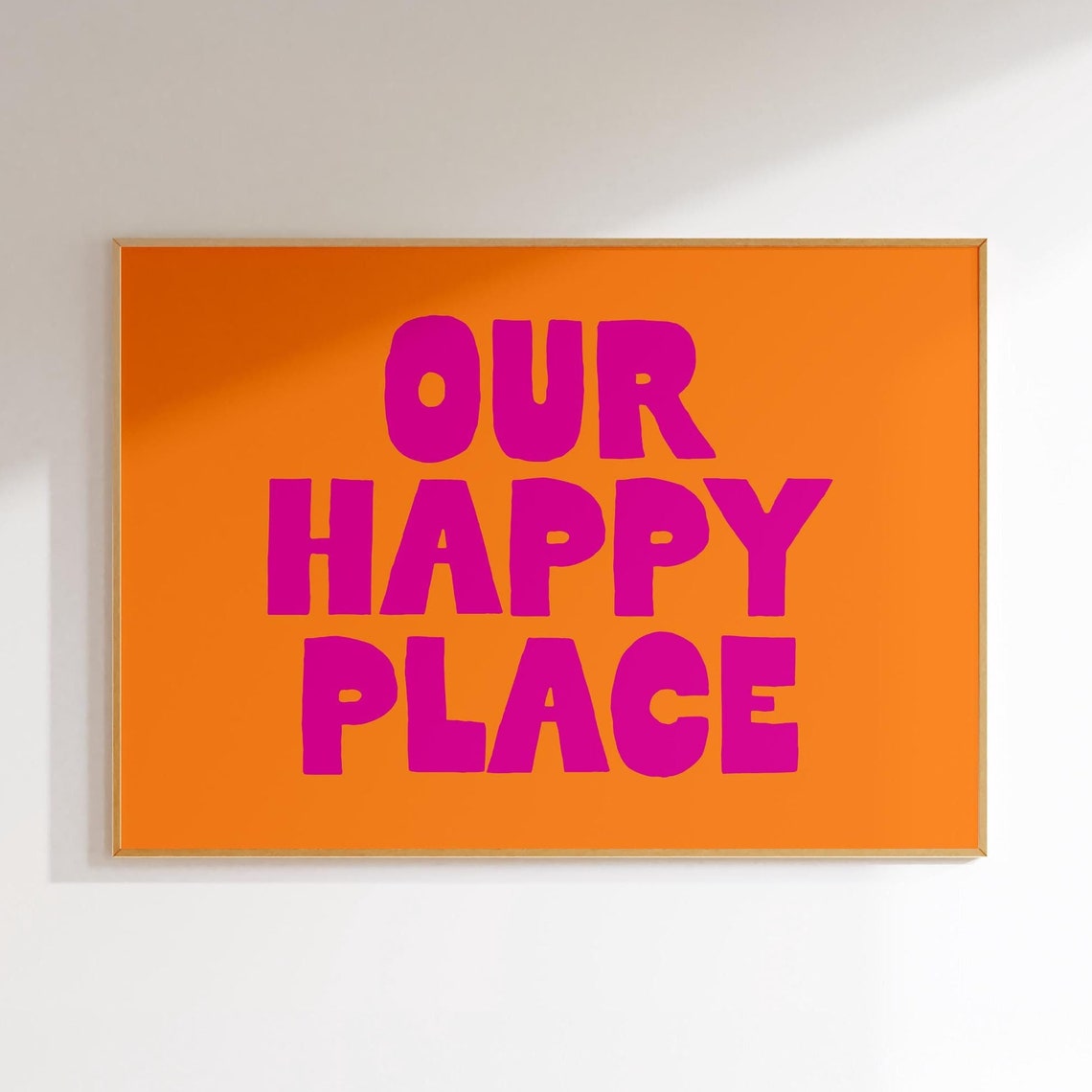 Our Happy Place Wall Art Horizontal Colourful Poster Above Bed Wall Art Dopamine Prints - Image 4