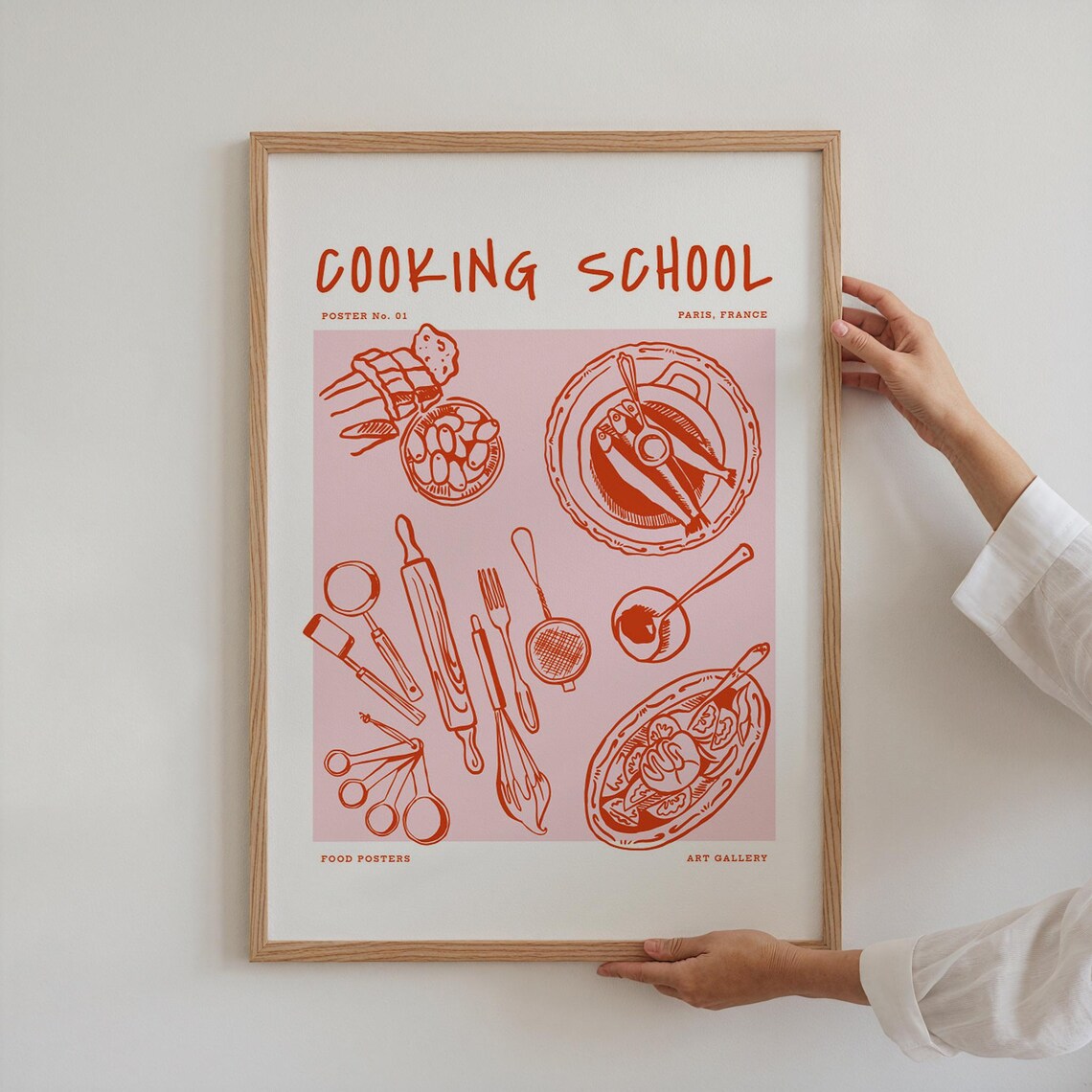 Kitchen Wall Art, Modern Retro Cooking School