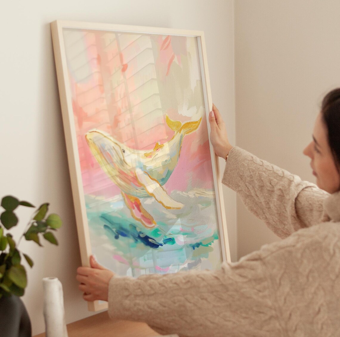 White Whale Art Print, Ocean Nursery Wall Decor - Image 4