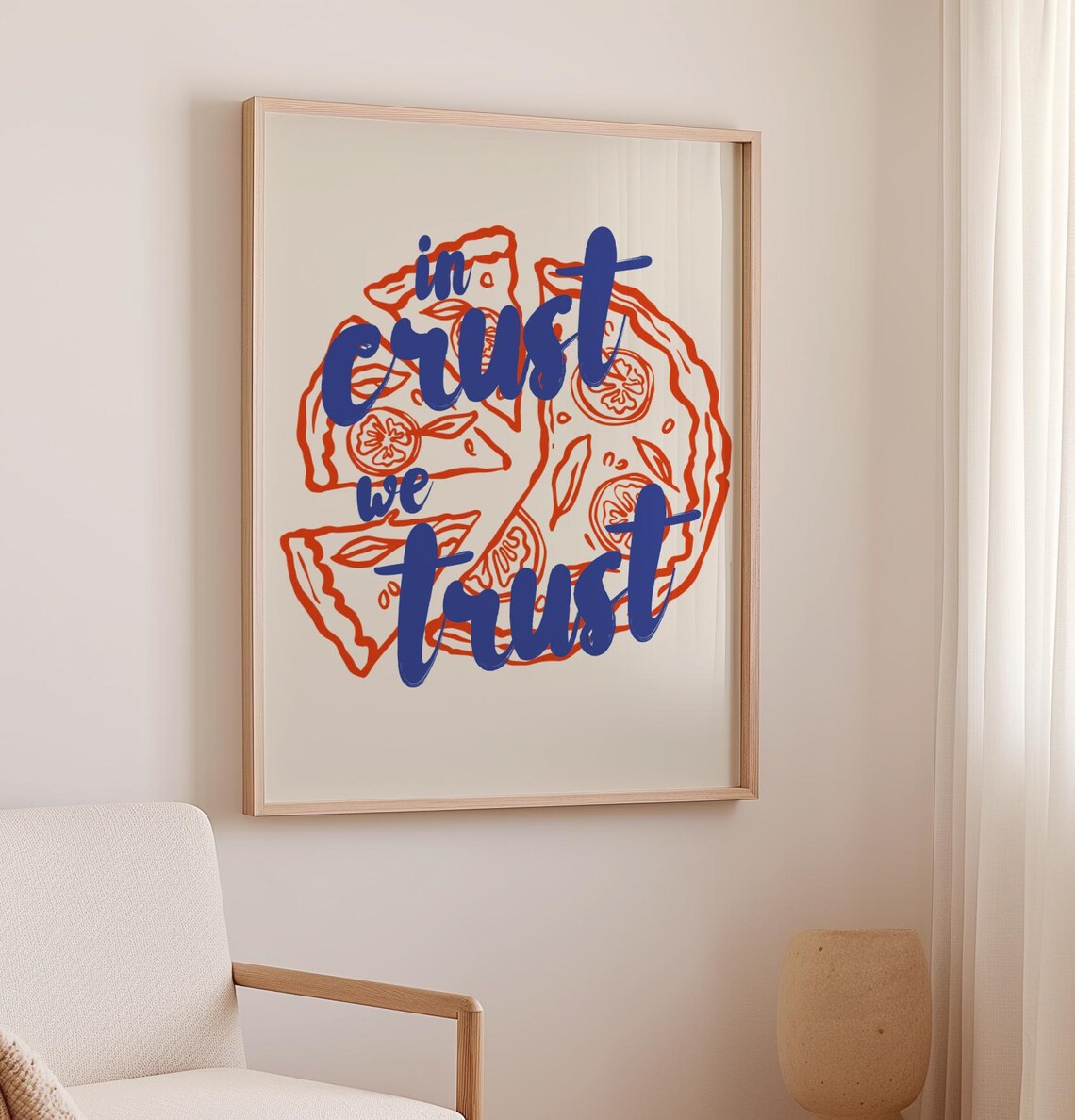 Pizza Lover, In Crust We Trust Retro Art Print - Image 3