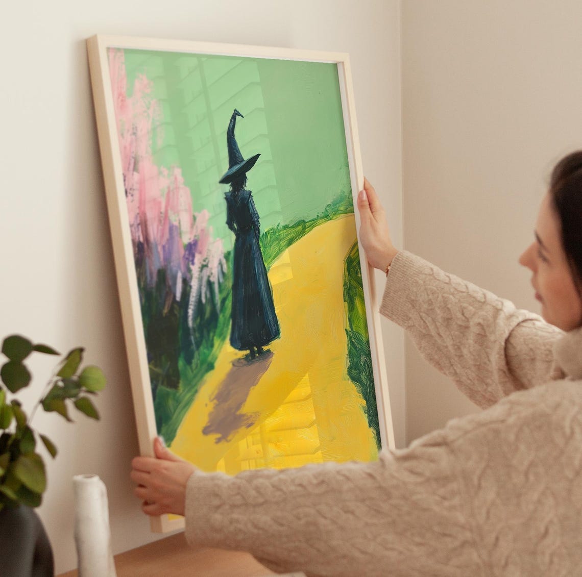 Wicked Witch Walking The Yellow Brick Road Oz Fantasy Art Print - Image 3