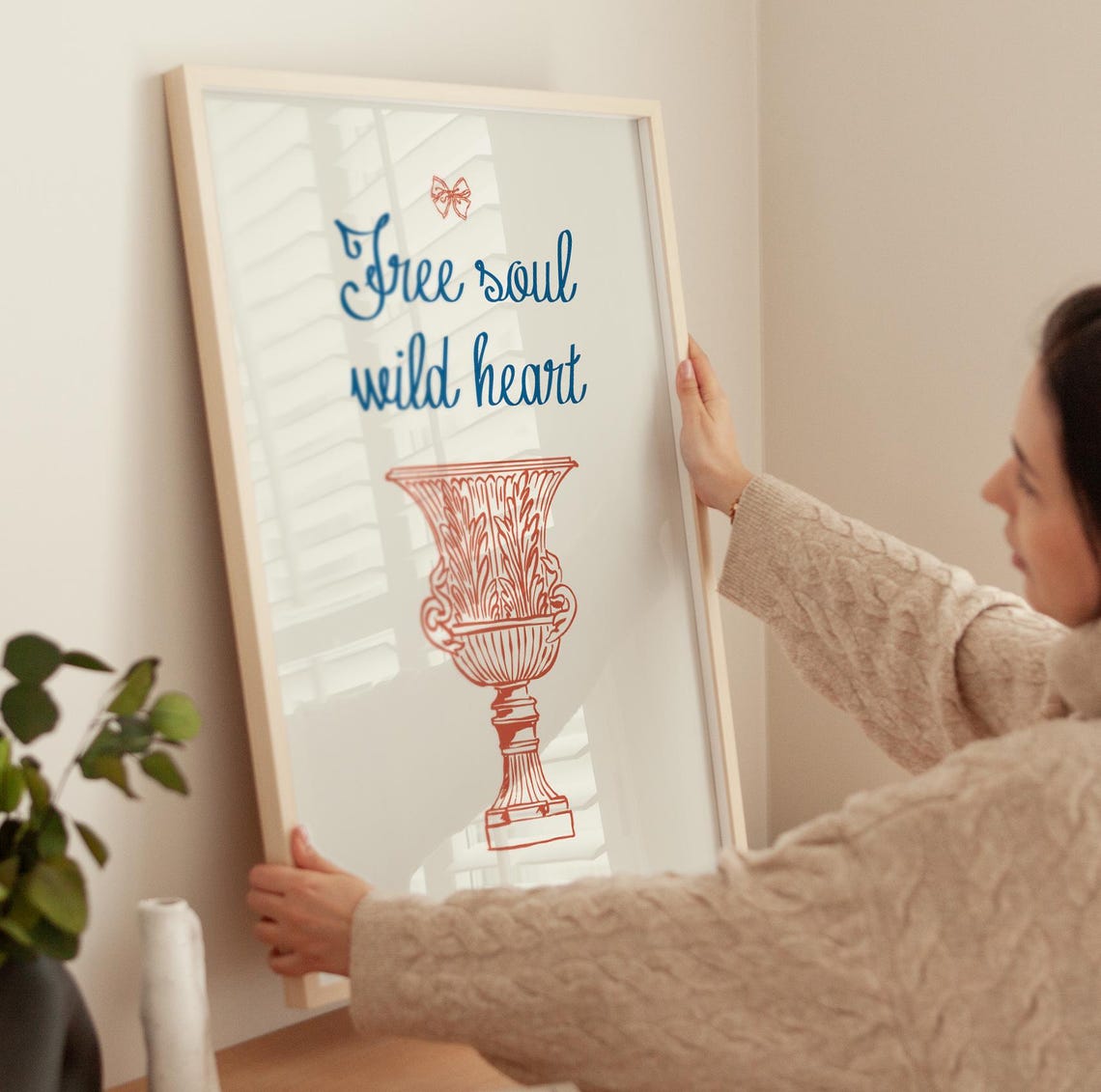 Free Soul Wild Heart Art Print Free Spirit Print Valentine Gift Trendy Bedroom Art La Dolce Vita Poster Instant Retro Room Art - Image 4