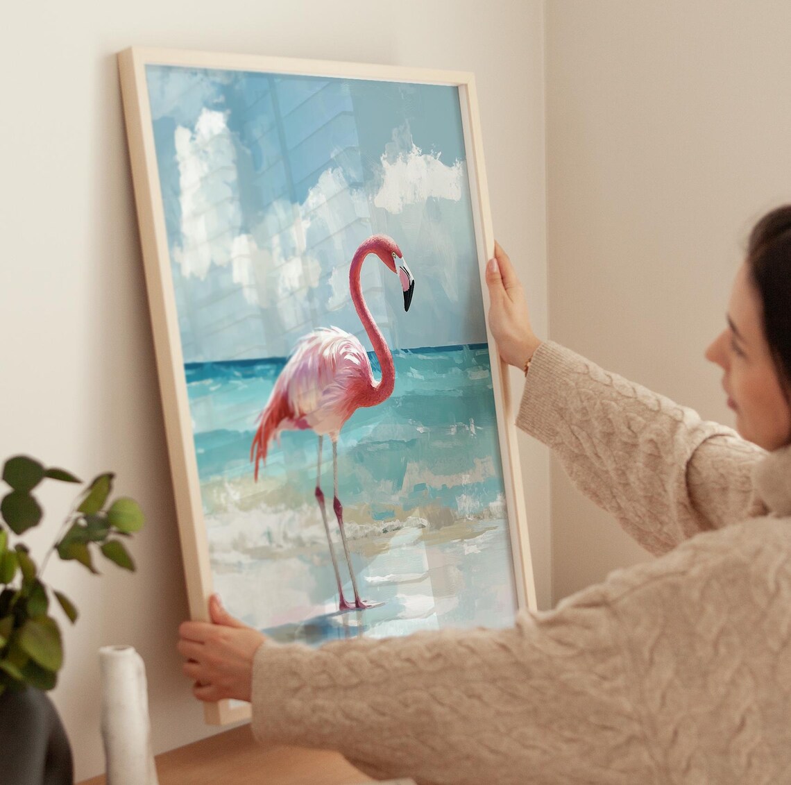 Flamingo Minimal Art Poster, Modern Bird Decor - Image 3